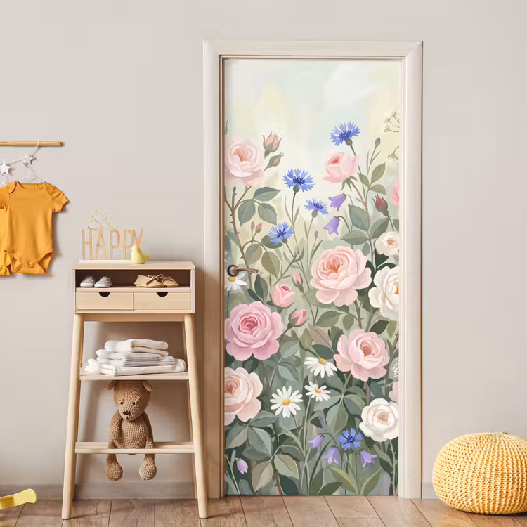 Bloemen - Tuin - Natuur - Kleurrijk deurposter klein -sfeer4