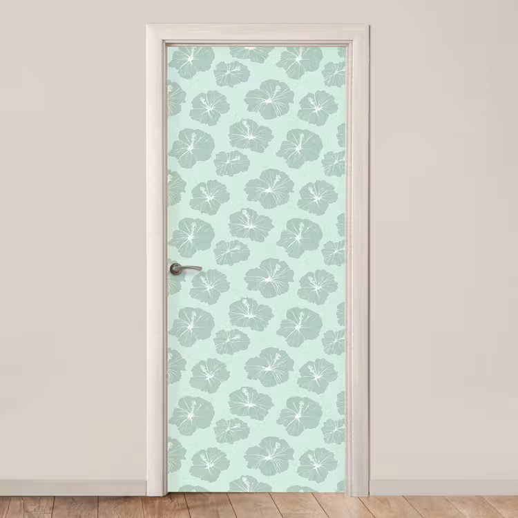Bloemen - Hibiscus - Mint deurposter klein 289 -3d_beige