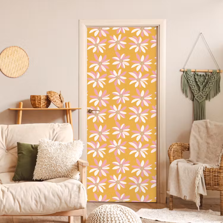 Bloemen - Modern - Geel deurposter klein 289 -sfeer2