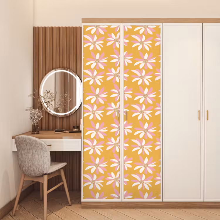 Bloemen - Modern - Geel deurposter klein 289 -sfeer3