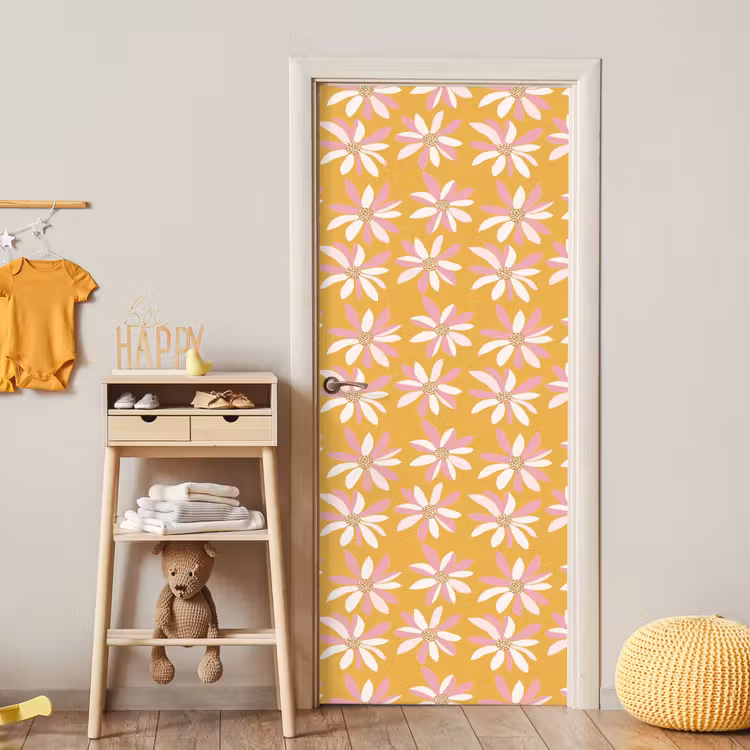 Bloemen - Modern - Geel deurposter klein 289 -sfeer4