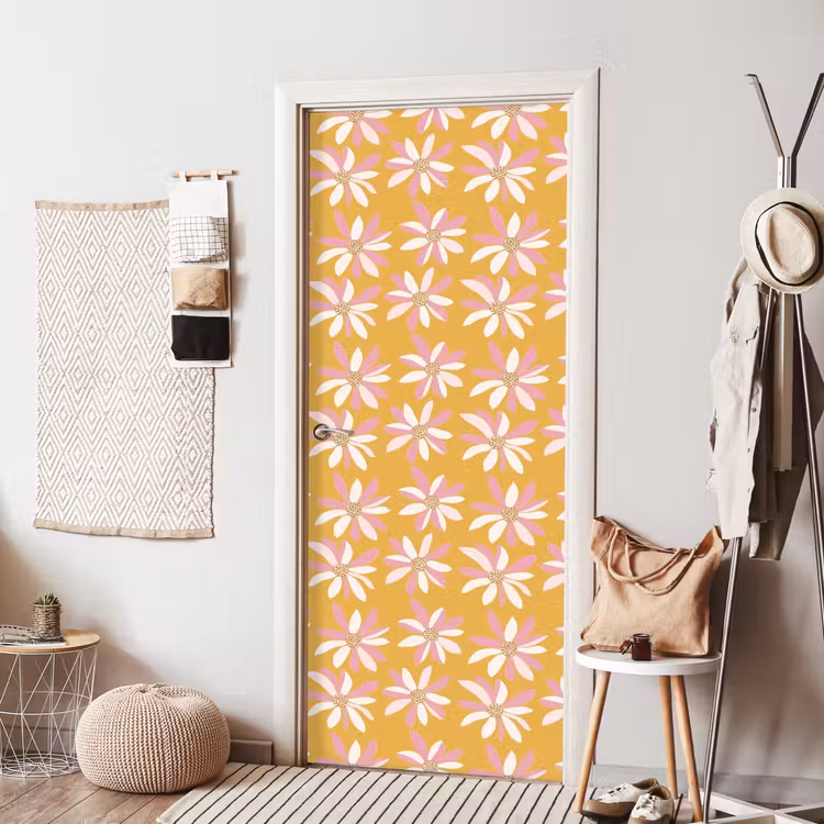 Bloemen - Modern - Geel deurposter klein 289 -sfeer6