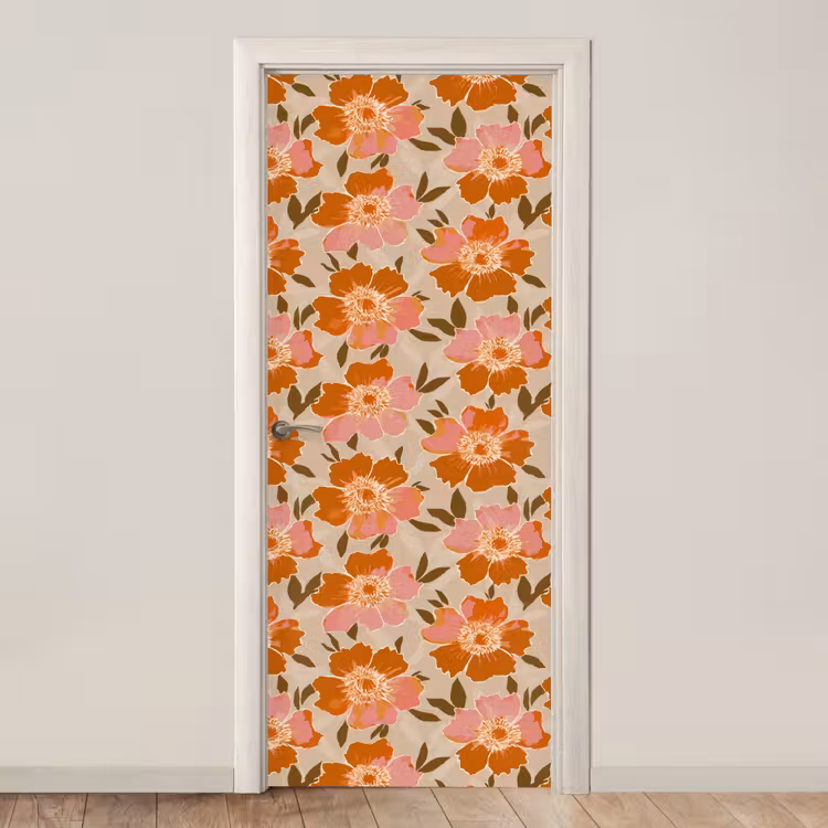 Bloemen - Motief - Retro deurposter klein 289 -3d_beige