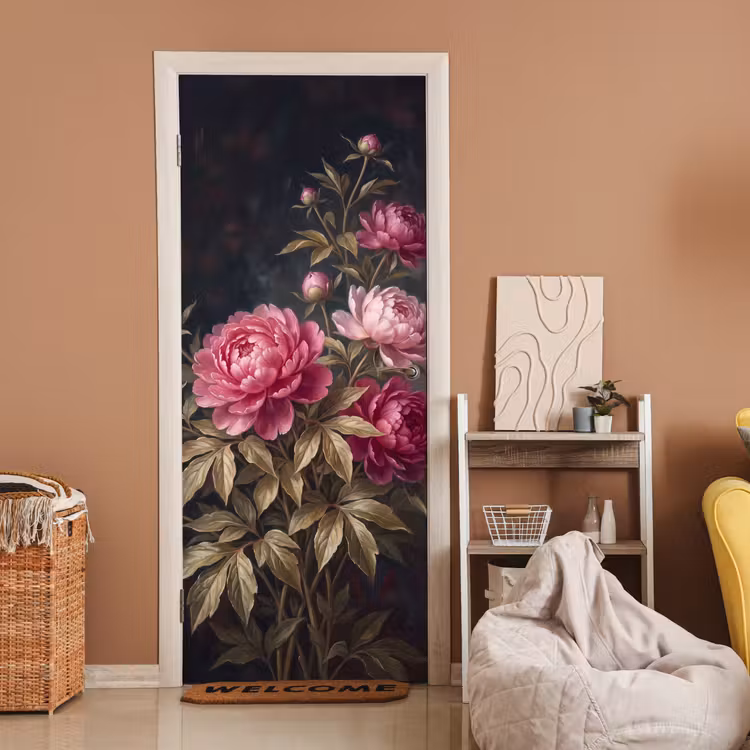 Bloemen - Roze - Klassiek - Natuur deurposter klein -sfeer1