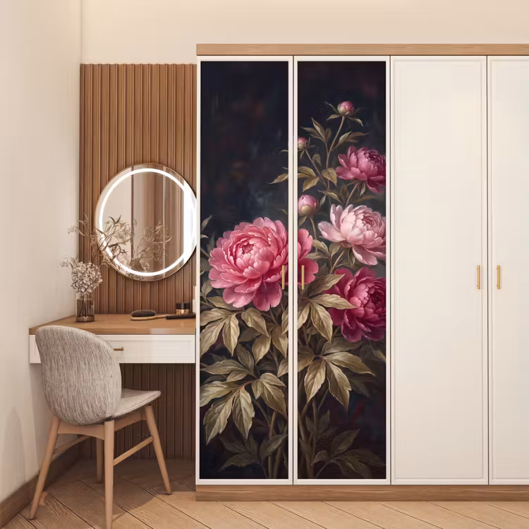 Bloemen - Roze - Klassiek - Natuur deurposter klein -sfeer3