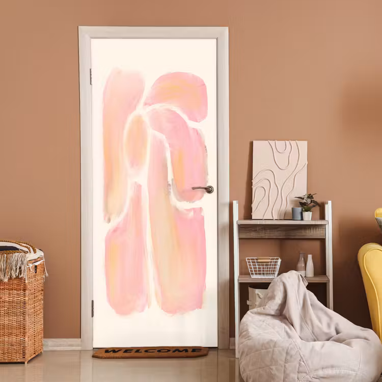 Bloemen - Roze - Natuur - Boho deurposter klein -sfeer1