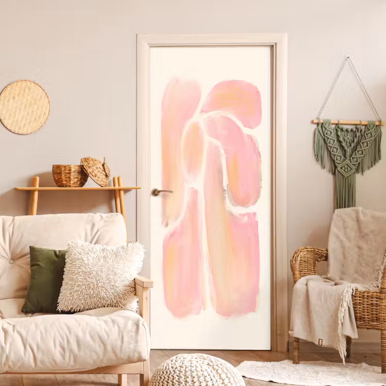 Bloemen - Roze - Natuur - Boho deurposter klein -sfeer2
