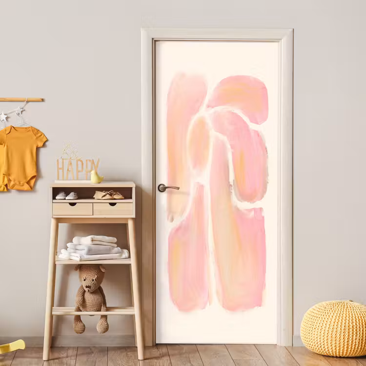 Bloemen - Roze - Natuur - Boho deurposter klein -sfeer4