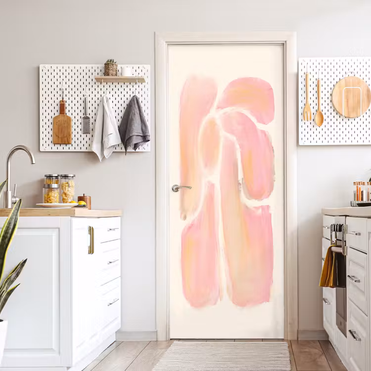 Bloemen - Roze - Natuur - Boho deurposter klein -sfeer5