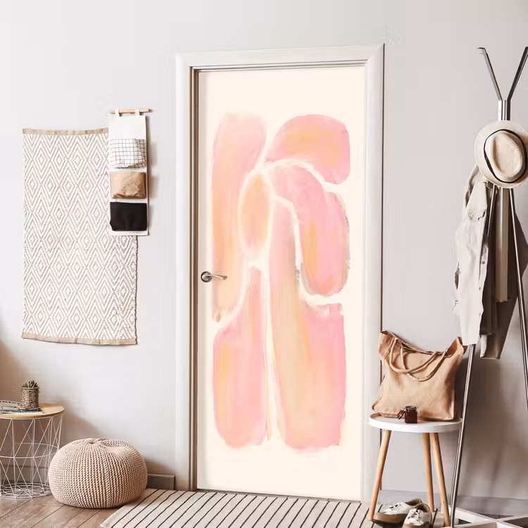 Bloemen - Roze - Natuur - Boho deurposter klein -sfeer6