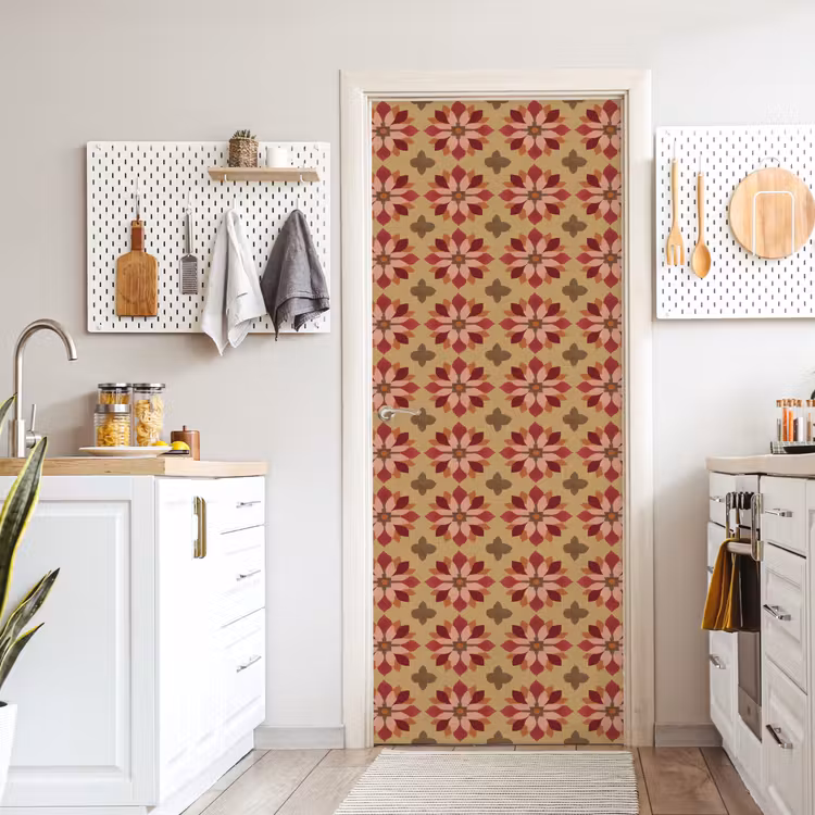 Bloemen - Retro - Groen deurposter klein 289 -sfeer5