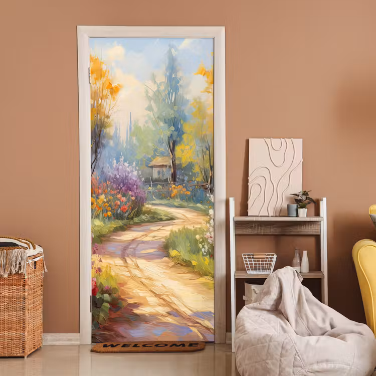 Bloemen - Bomen - Kunst - Watercolor deurposter klein -sfeer1