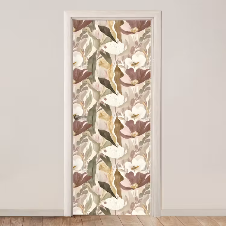 Bloemen - Aquarel - Kleurrijk deurposter klein 289 -3d_beige