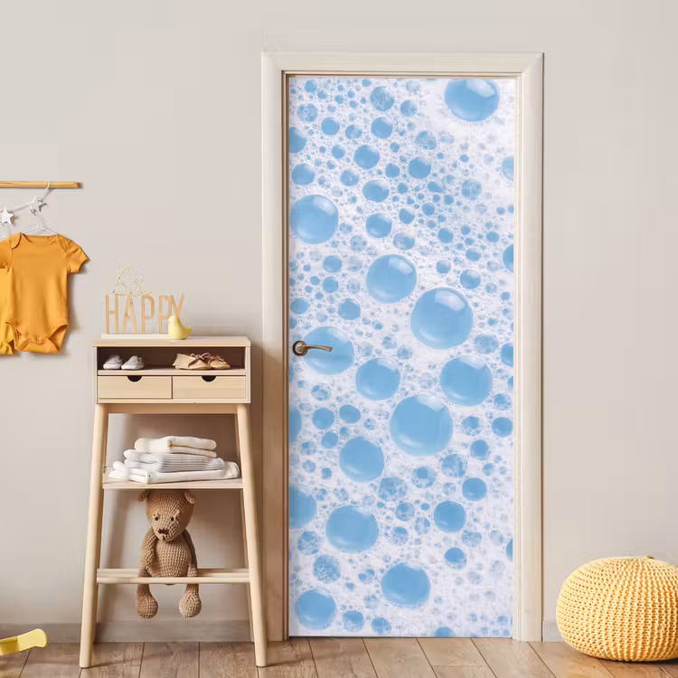 Schuim - Bubbels - Blauw deurposter klein -sfeer4