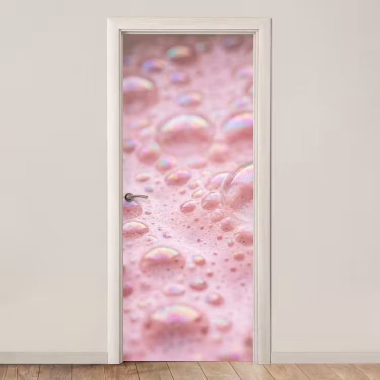 Schuim - Structuur - Roze deurposter klein -3d_beige