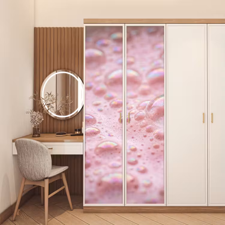 Schuim - Structuur - Roze deurposter klein -sfeer3