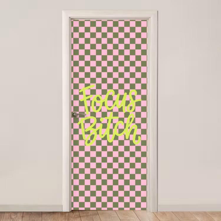 Focus - Vakken - Roze deurposter klein -3d_beige