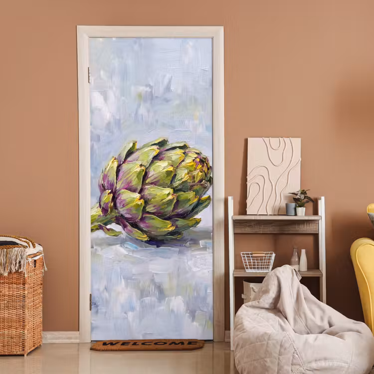 Door sticker - Food - Artichoke - Modern - Eten - Artisjok - Modern deurposter klein