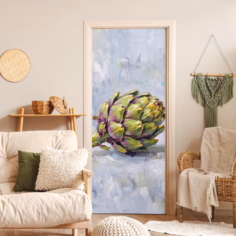 Door sticker - Food - Artichoke - Modern - Eten - Artisjok - Modern deurposter klein