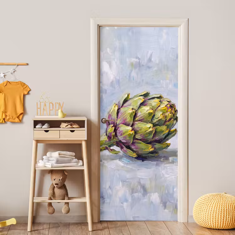 Door sticker - Food - Artichoke - Modern - Eten - Artisjok - Modern deurposter klein