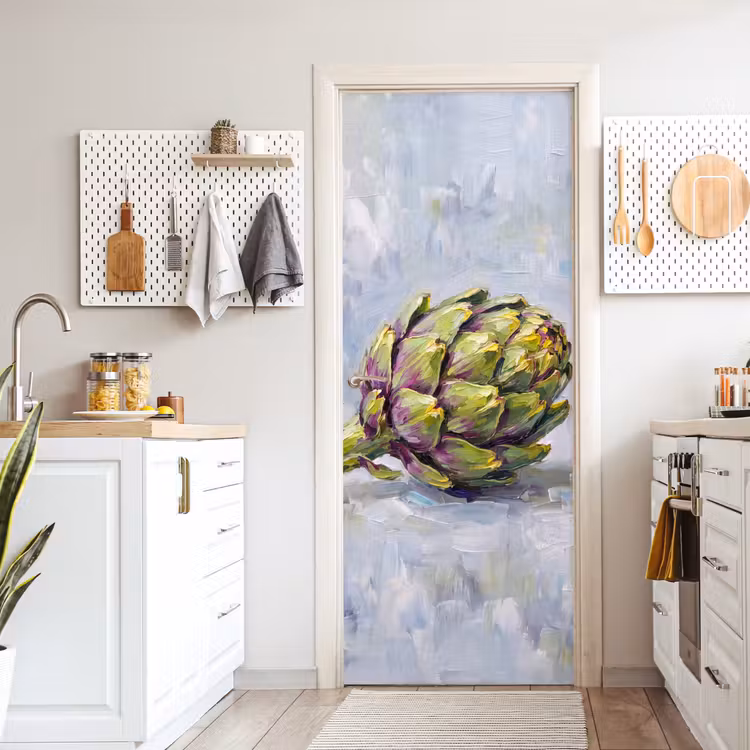 Door sticker - Food - Artichoke - Modern - Eten - Artisjok - Modern deurposter klein