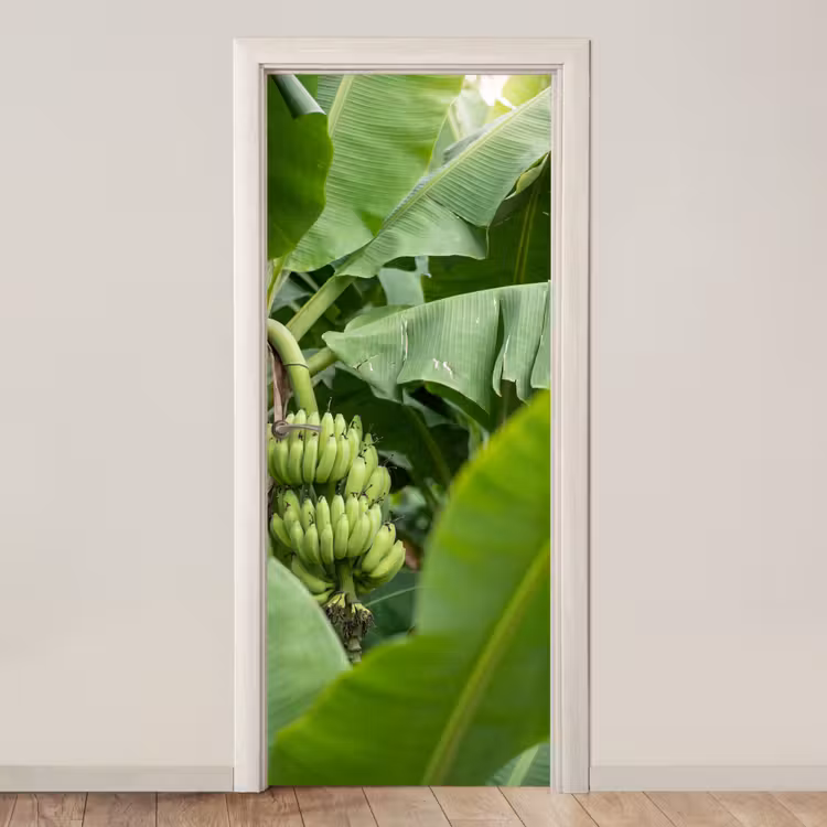 Eten - Bananen - Plantage - Groen deurposter klein -3d_beige