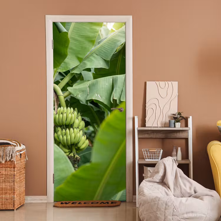 Eten - Bananen - Plantage - Groen deurposter klein -sfeer1