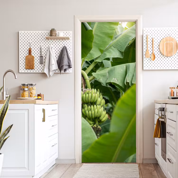 Eten - Bananen - Plantage - Groen deurposter klein -sfeer5
