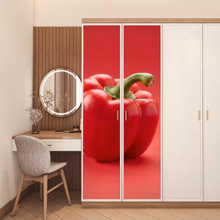Door sticker - Food - Bell Pepper - Red - Eten - Paprika - Rood deurposter klein