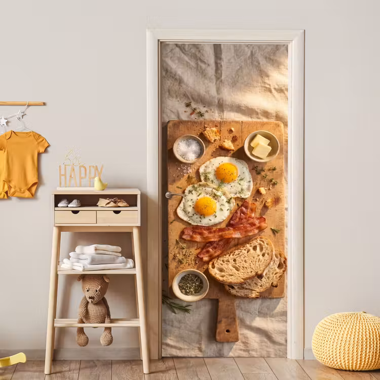 Eten - Ontbijt - Hout - Rustiek - Geel deurposter klein -sfeer4