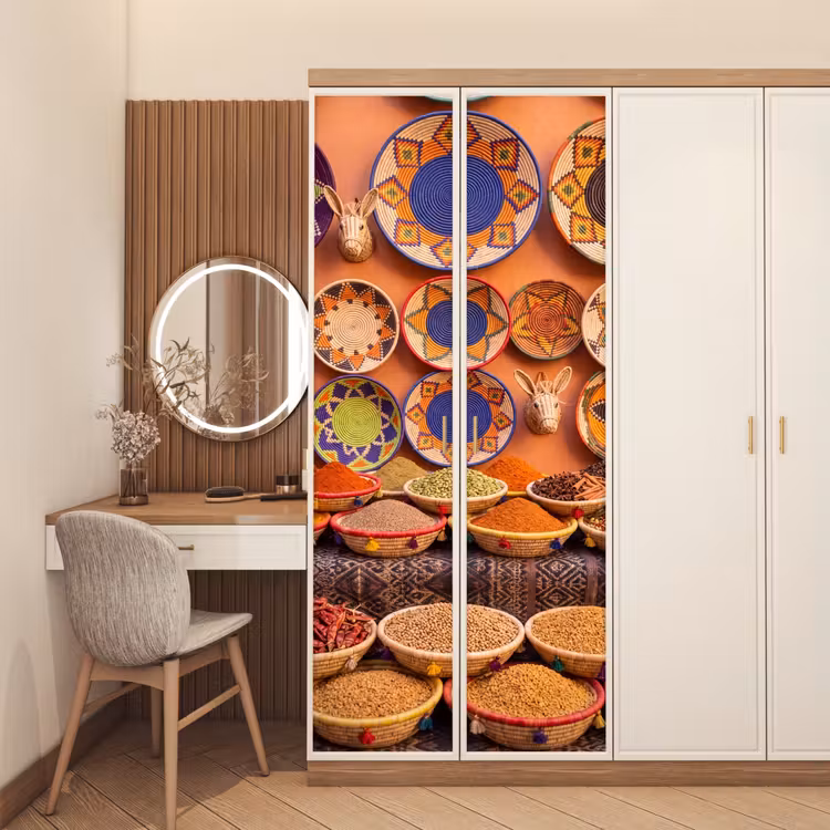 Door sticker - Food - Colorful - Culture - Eten - Kleurrijk - Cultuur deurposter klein