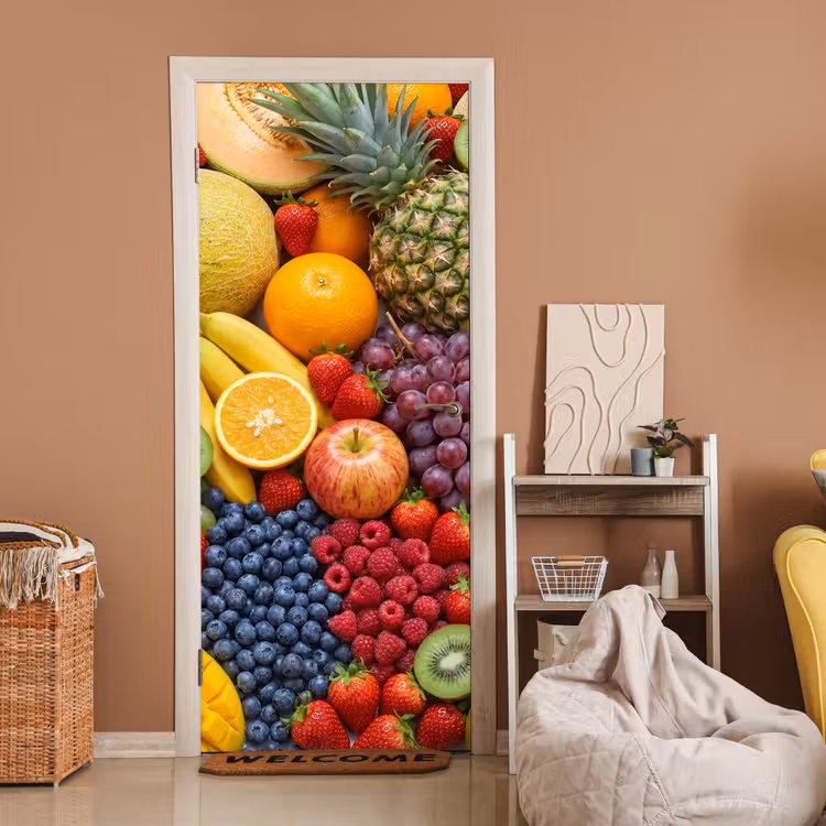 Eten - Fruit - Vers - Kleurrijk - Voeding deurposter klein -sfeer1