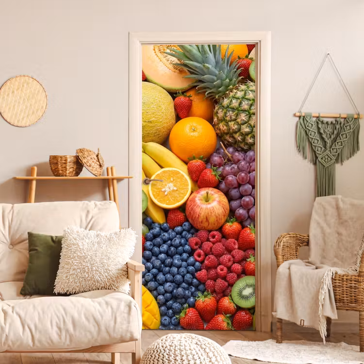 Eten - Fruit - Vers - Kleurrijk - Voeding deurposter klein -sfeer2
