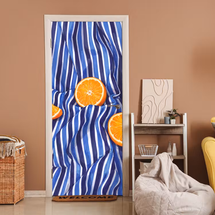 Door sticker - Food - Fruit - Orange - Eten - Fruit - Oranje deurposter klein
