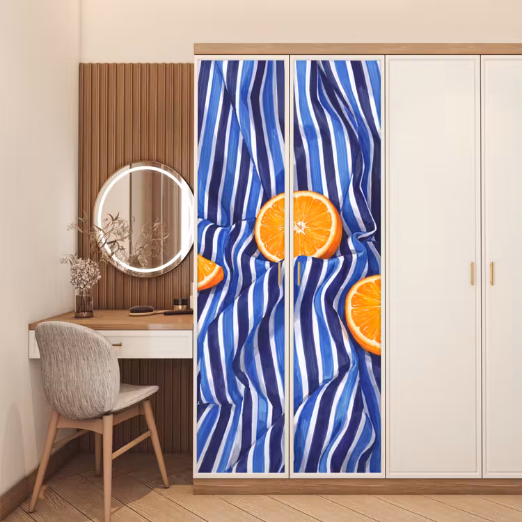 Door sticker - Food - Fruit - Orange - Eten - Fruit - Oranje deurposter klein
