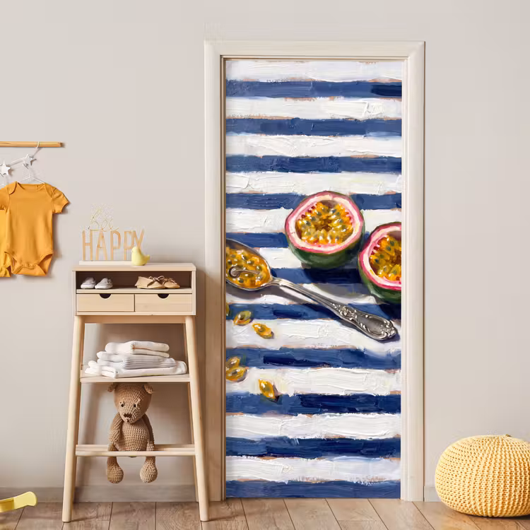 Eten - Passievrucht - Tropisch - Modern - Kleurrijk deurposter klein -sfeer4