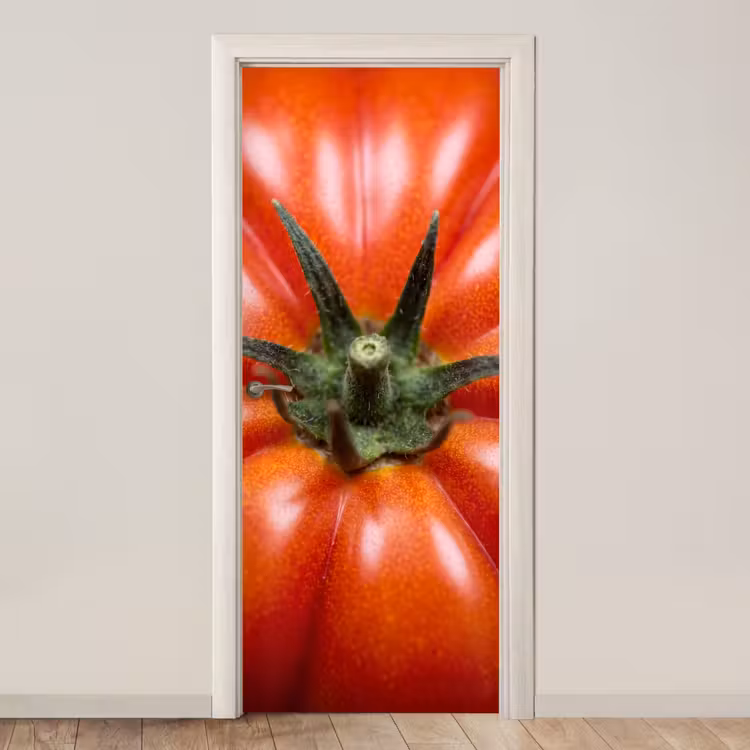 Door sticker - Food - Tomato - Red - Eten - Tomaat - Rood deurposter klein