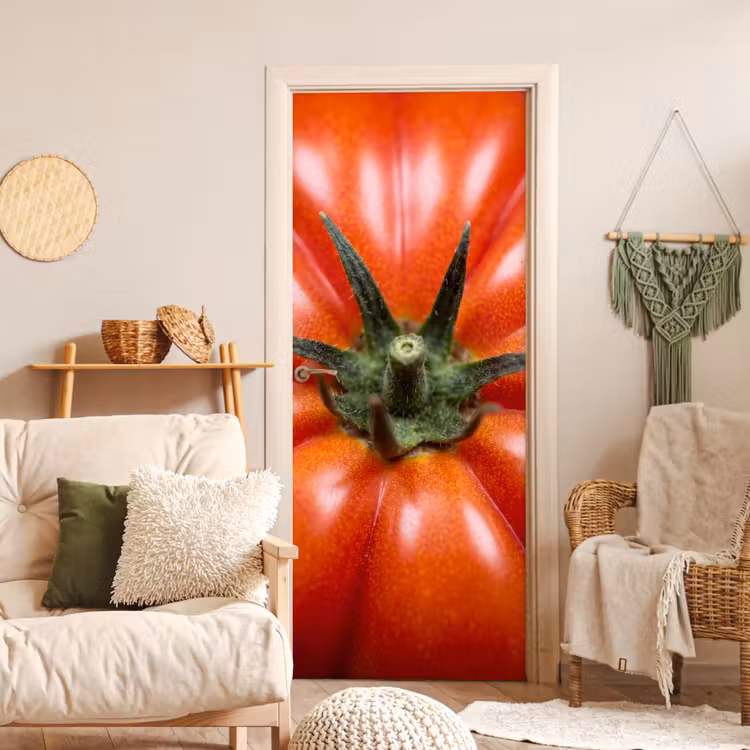 Door sticker - Food - Tomato - Red - Eten - Tomaat - Rood deurposter klein