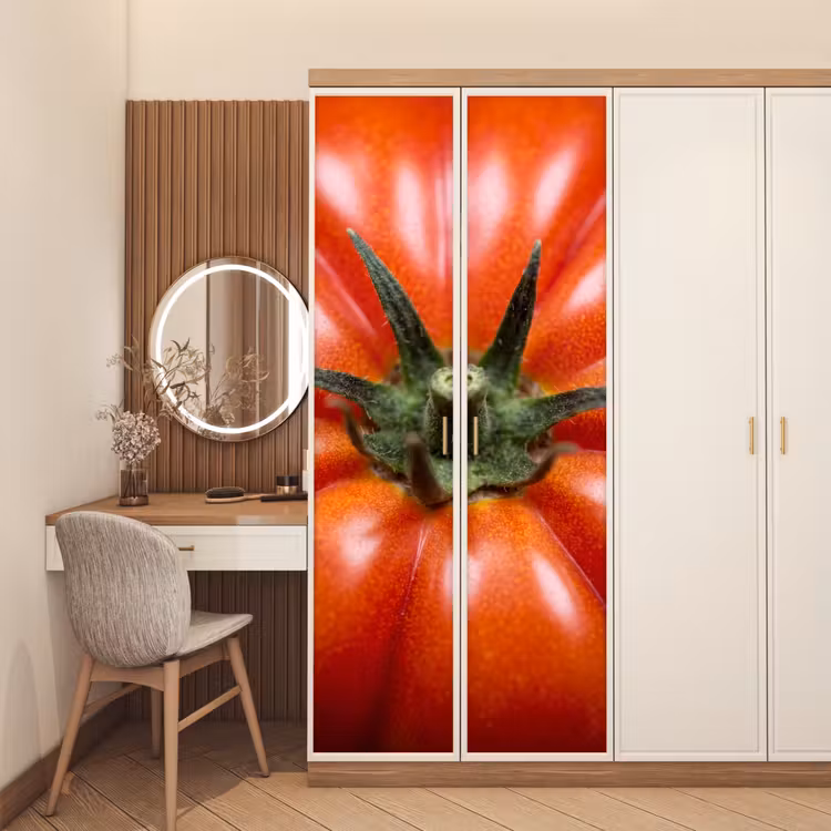 Door sticker - Food - Tomato - Red - Eten - Tomaat - Rood deurposter klein