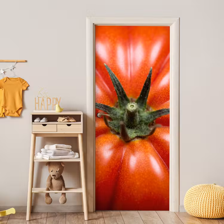 Door sticker - Food - Tomato - Red - Eten - Tomaat - Rood deurposter klein