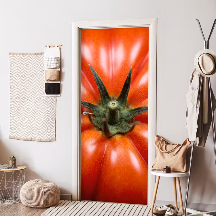 Door sticker - Food - Tomato - Red - Eten - Tomaat - Rood deurposter klein