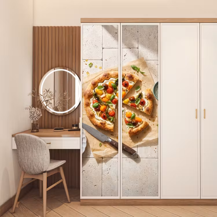 Eten - Tomaten - Basilicum - Maaltijd - Vers deurposter klein -sfeer3