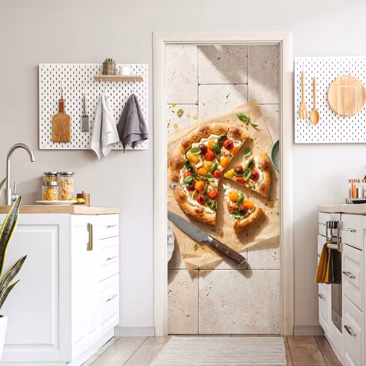 Eten - Tomaten - Basilicum - Maaltijd - Vers deurposter klein -sfeer5