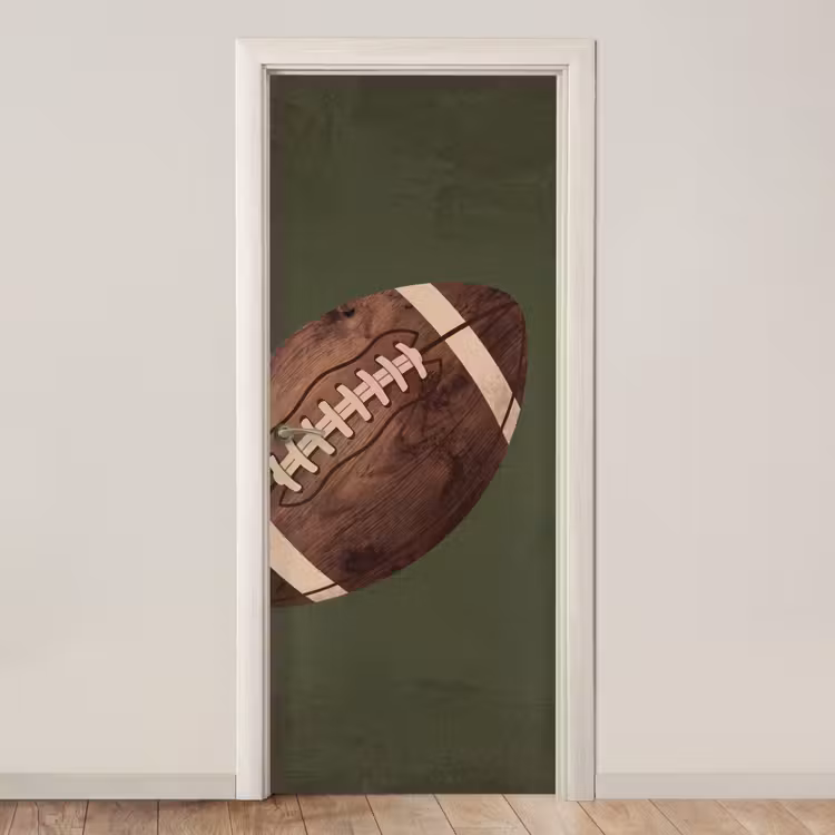 Football - Hout - Sport - Groen deurposter klein -3d_beige