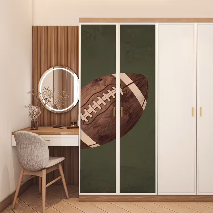 Football - Hout - Sport - Groen deurposter klein -sfeer3