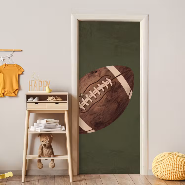 Football - Hout - Sport - Groen deurposter klein -sfeer4