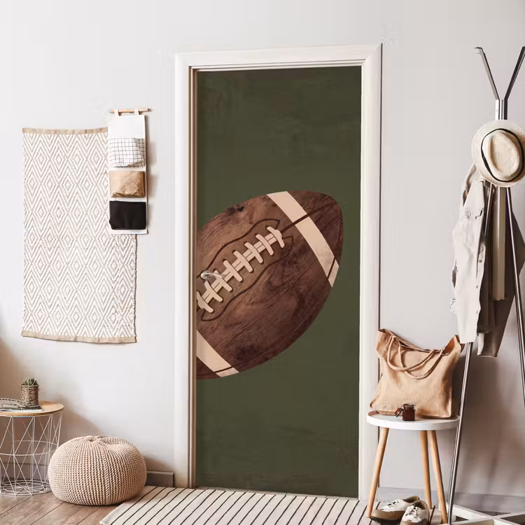 Football - Hout - Sport - Groen deurposter klein -sfeer6