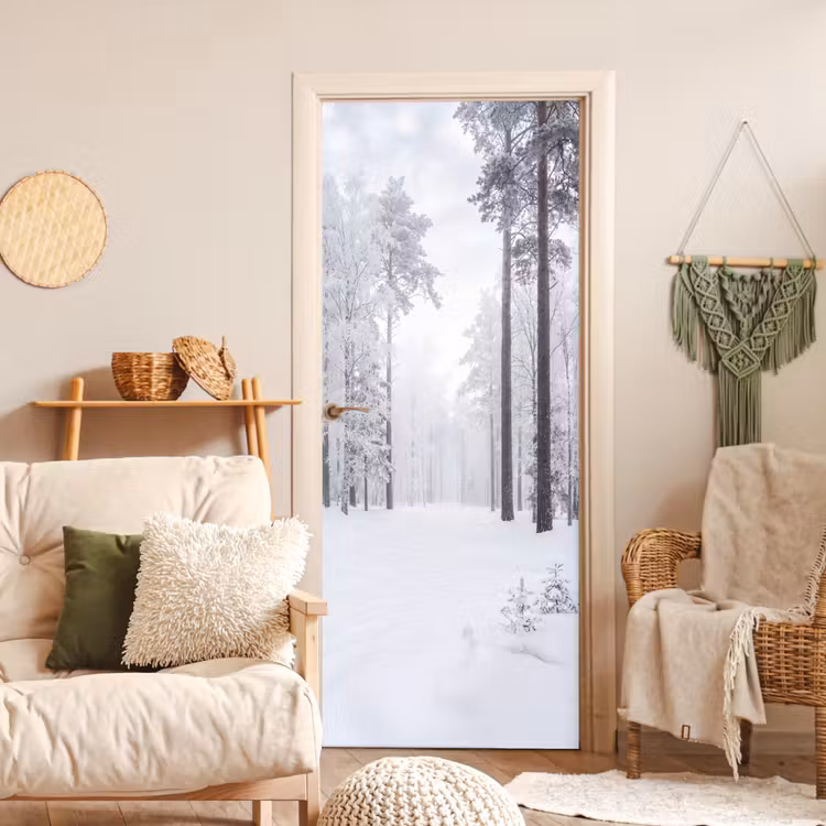 Bos - Sneeuw - Pad - Winter - Stilte deurposter klein -sfeer2
