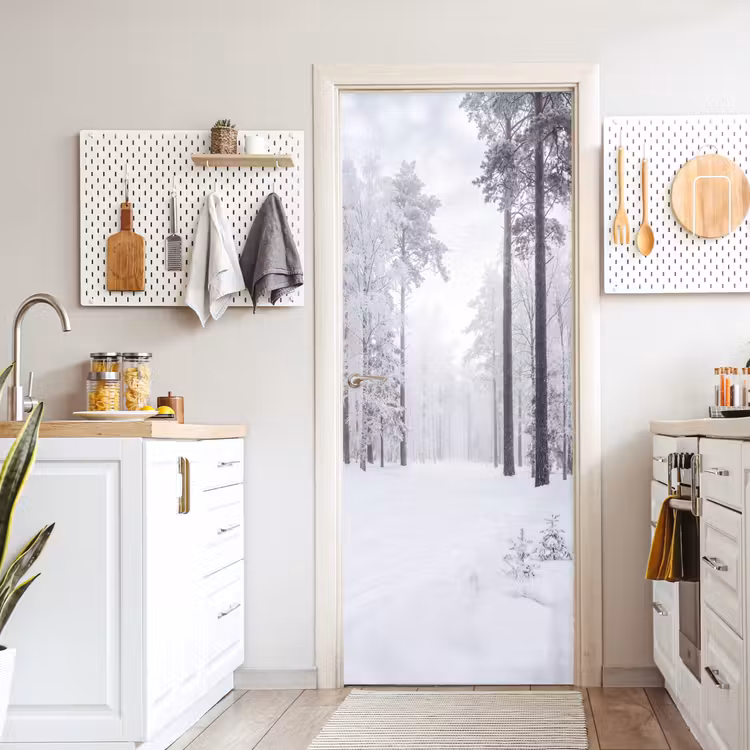 Bos - Sneeuw - Pad - Winter - Stilte deurposter klein -sfeer5