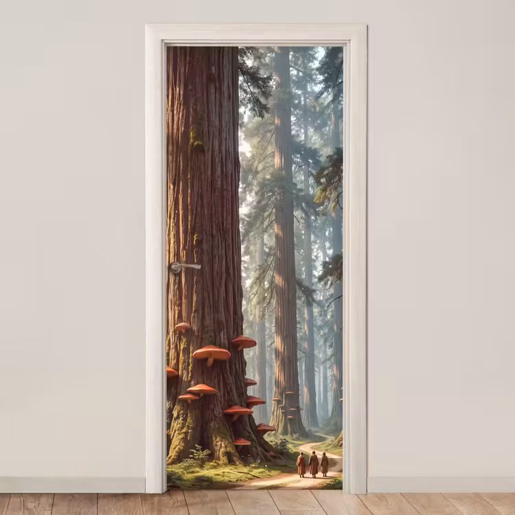 Door sticker - Forest - Trees - Nature - Bos - Bomen - Natuur deurposter klein